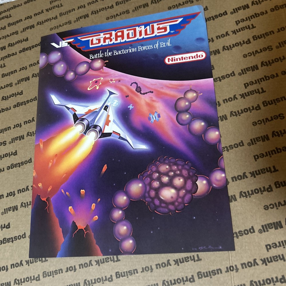 nos Original Factory Vs Gradius Nintendo arcade Video game flyer
