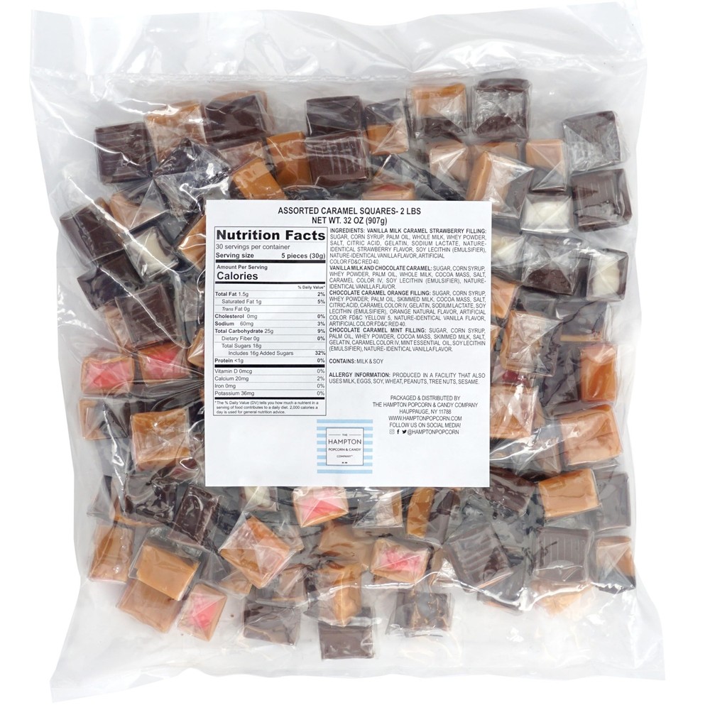Assorted Caramel Squares Candy, 2 Pound Bulk Bag (Approximately 125 pieces), ...