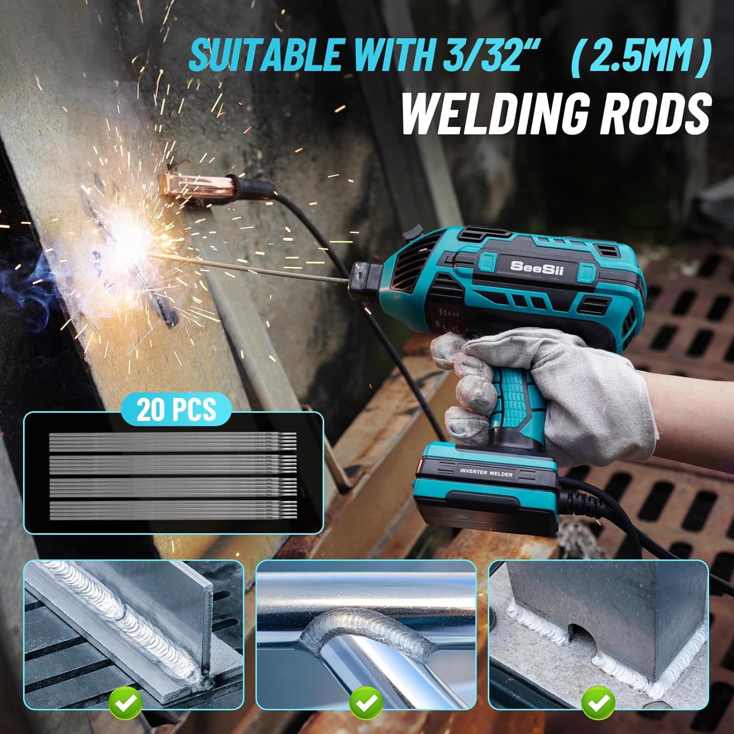 Handheld 110V 120Amp ARC Welder, Portable IGBT Inverter Wedling Machine