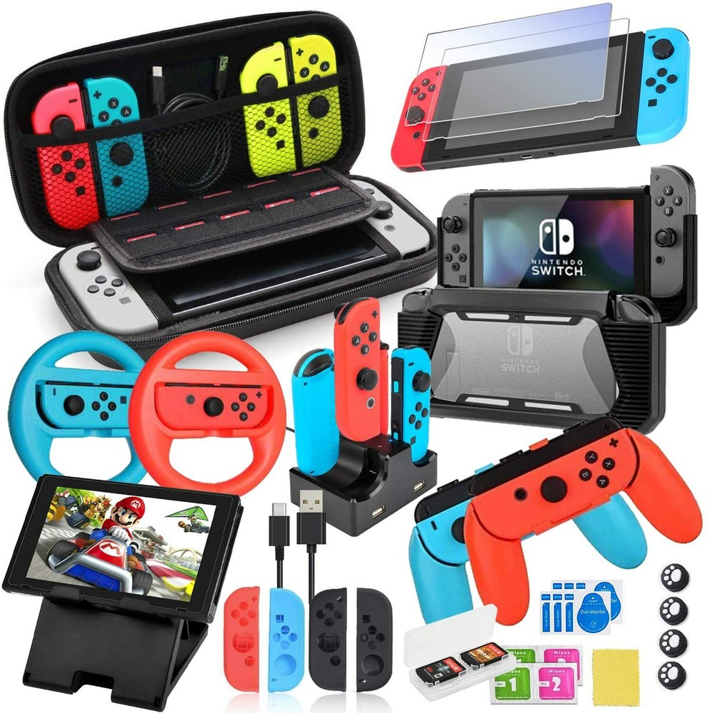 23 in 1 Accessories Kit for Nintendo Switch Storage BagCase Protector Bundle Kit