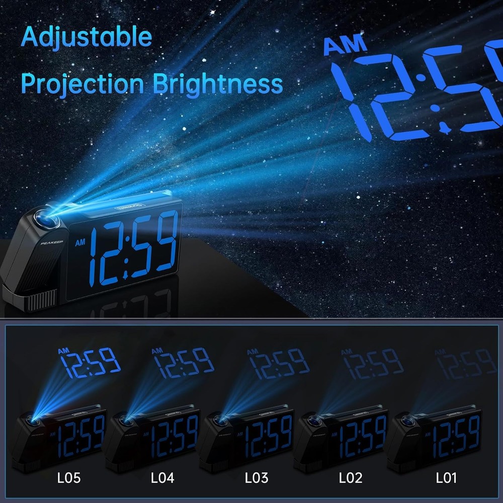 Sharp Electric Digital Alarm Clock LED Large Display Battery Backup Snooze