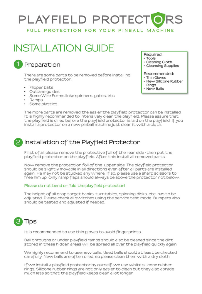 Playfield Protector for Williams - High Speed Pinball Machine