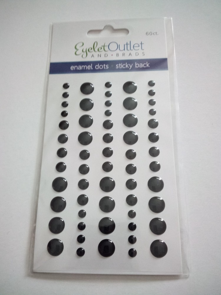 Eyelet Outlet Sticky Back Enamel Dots Multiple Sizes Black