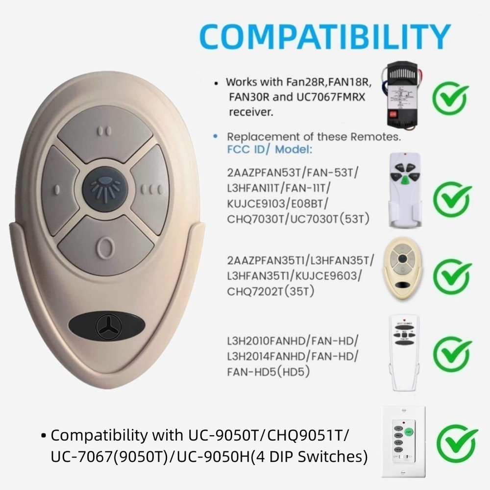 35T Ceiling Fan Remote Control Dimmer Replacement for Harbor Breeze Hampton