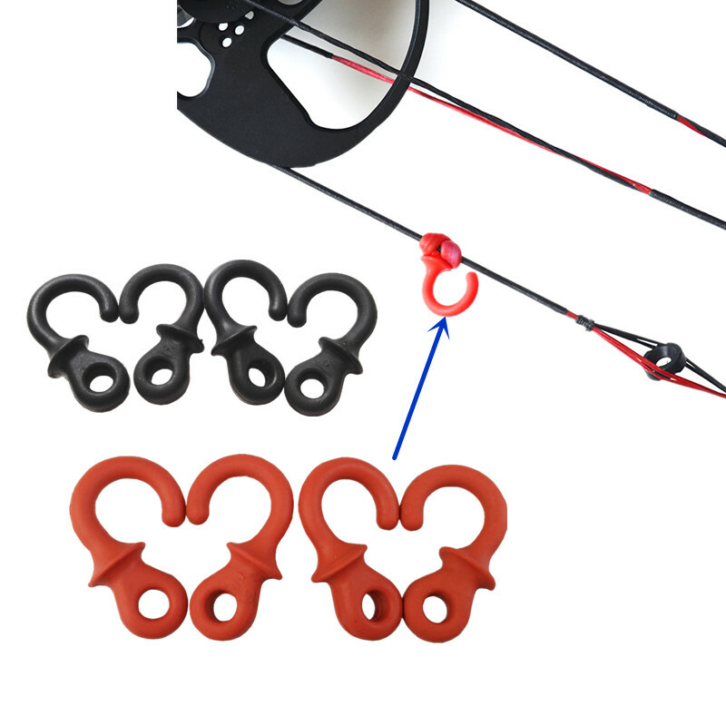 4pcs Archery Compound Bow String Stabilizer Monkey Tail Rubber Silencer Dampener