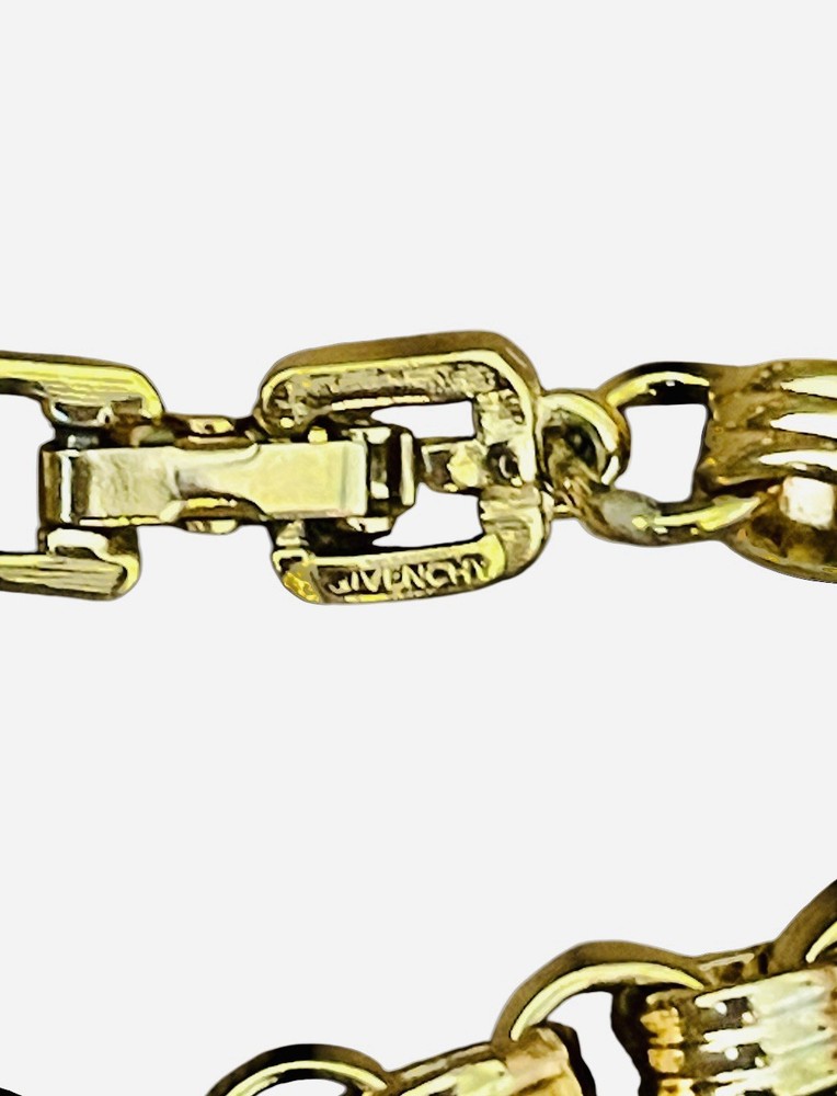 GIVENCHY Circle Link Gold Tone Chain Long Necklace