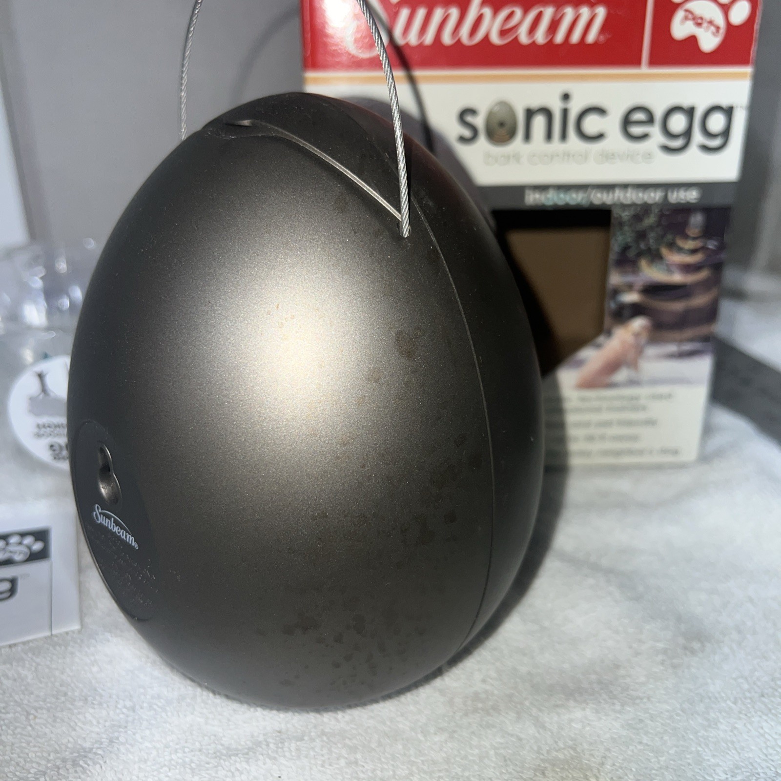 Sunbeam Sonic Egg Ultrasonic Dog Barking Control Deterrent Device, WORKS!