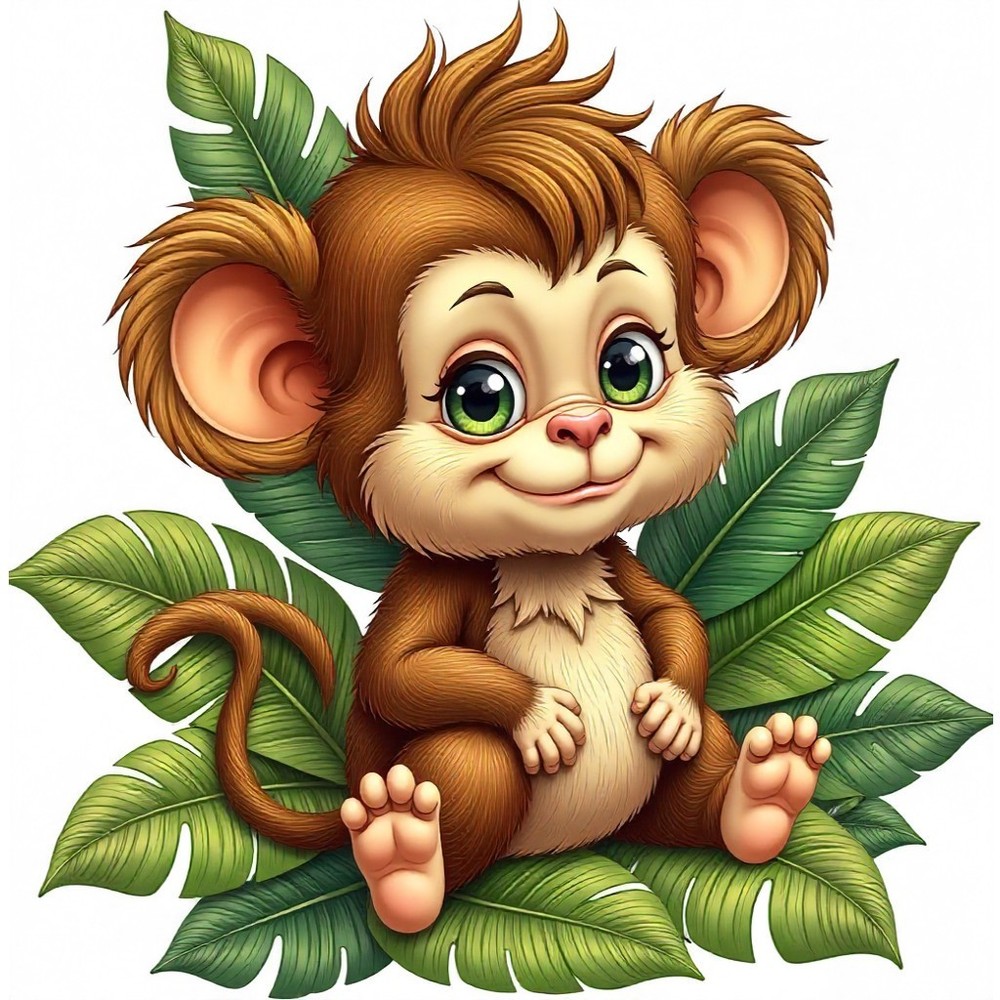 30 Custom Leafy Little Monkey Personalized Address Labels