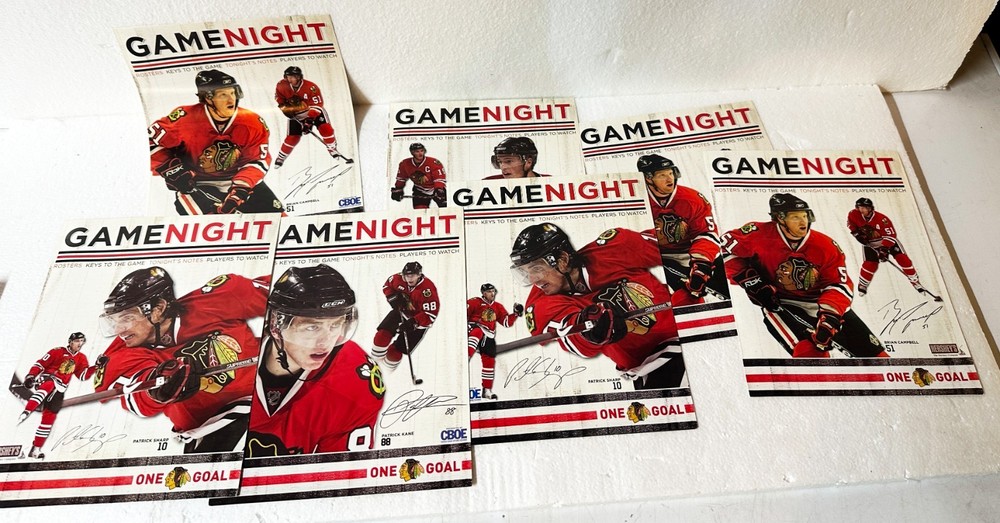 Chi Blackhawks Game Night Program inserts all different games