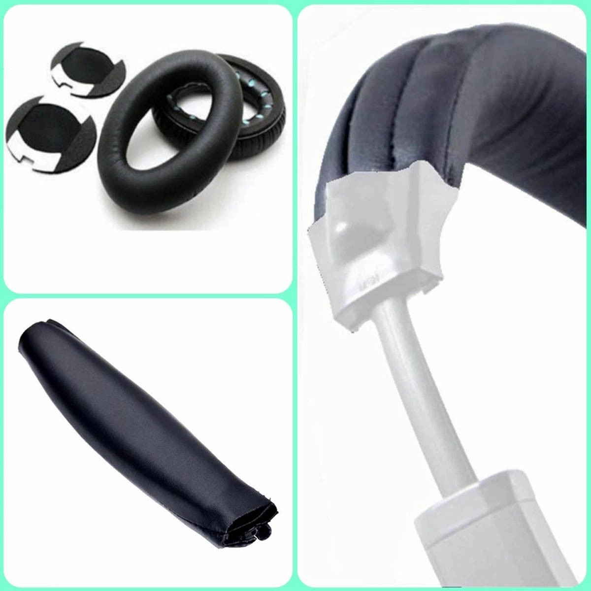 Replacement Earpads and Headband for BOSE QuietComfort QC15 QC2 Black