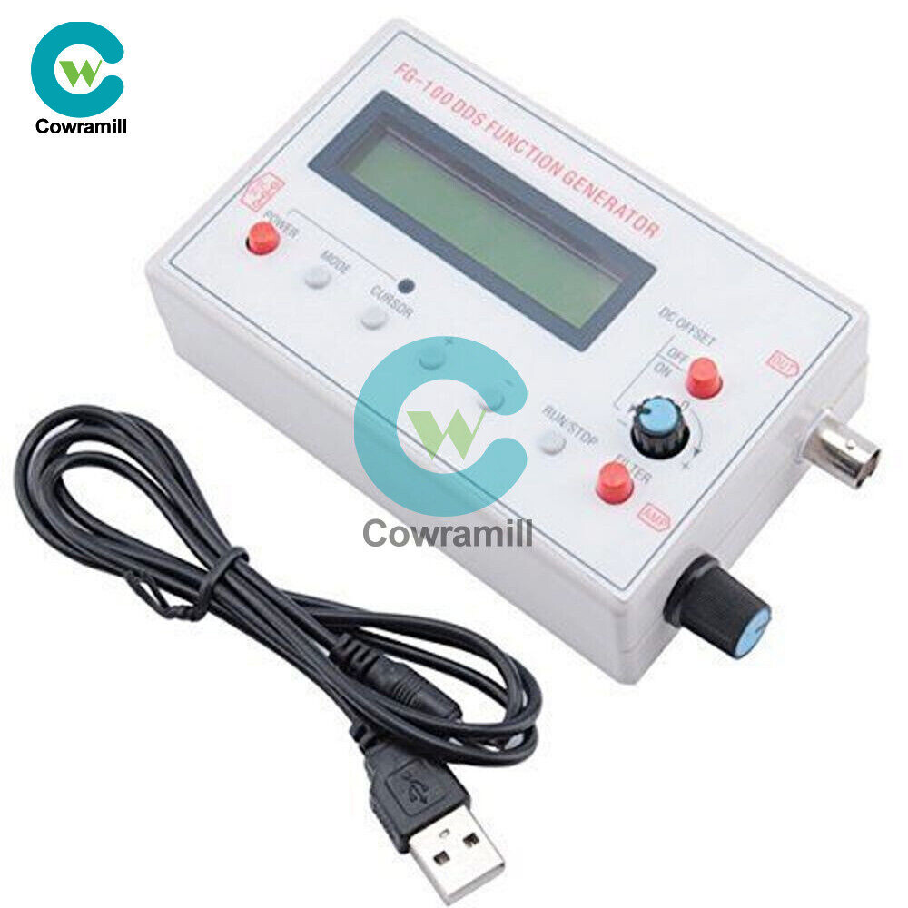 DDS Function Signal Generator Module 1HZ-500KHz Sine +Square Wave + Case FG-100b