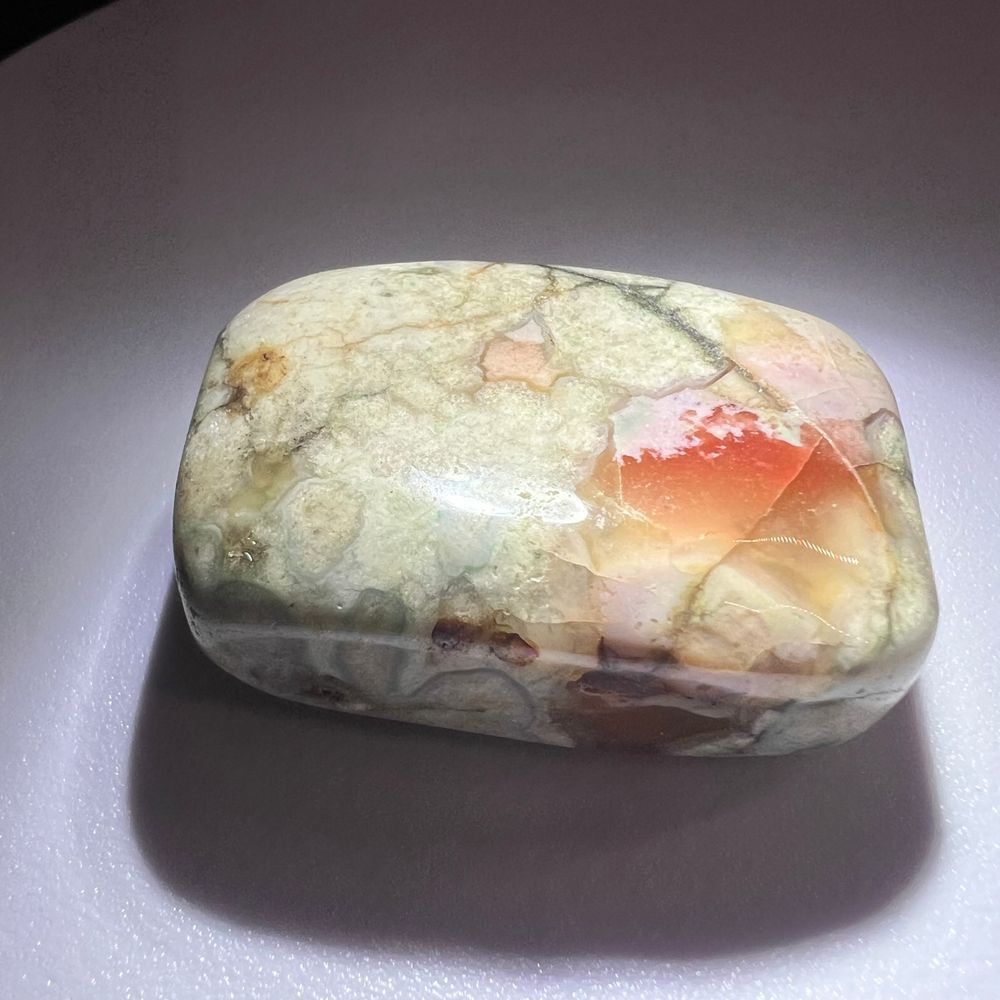 Green Flower Agate Crystal Palmstone