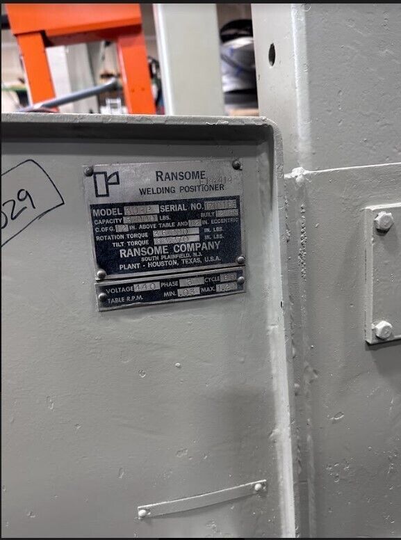 Ransome 30-P Welding Positioner - Used