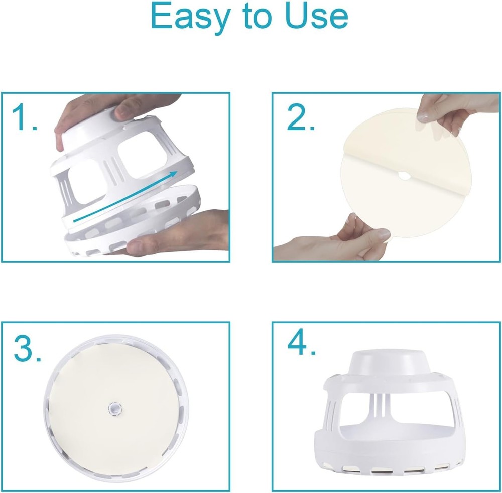 24 Pcs Flea Trap Refill Discs for Bug 5.4" Replacement Sticky (White)