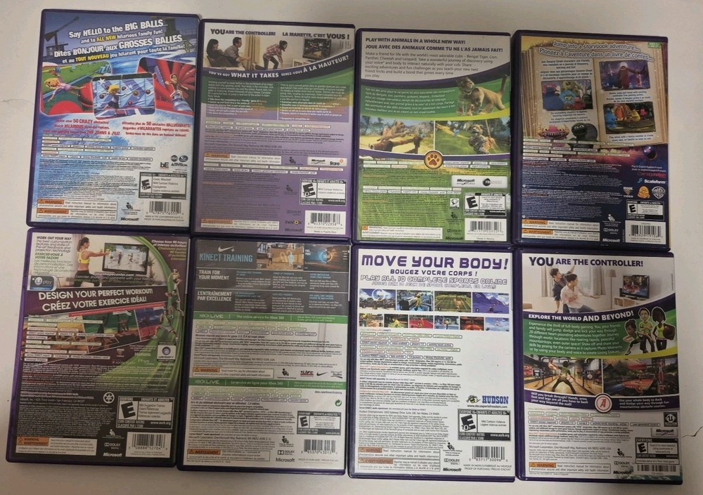 Microsoft Xbox 360 Kinect Sensor IN BOX Tested Bundle Working W/ 8 GAMES (PLB18)