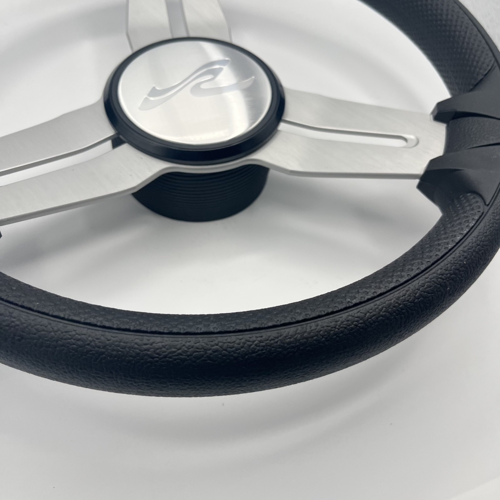 Model 15 Marine Steering Wheel Brush Alum Spokes | Sea Ray Boats Logo | KEYED