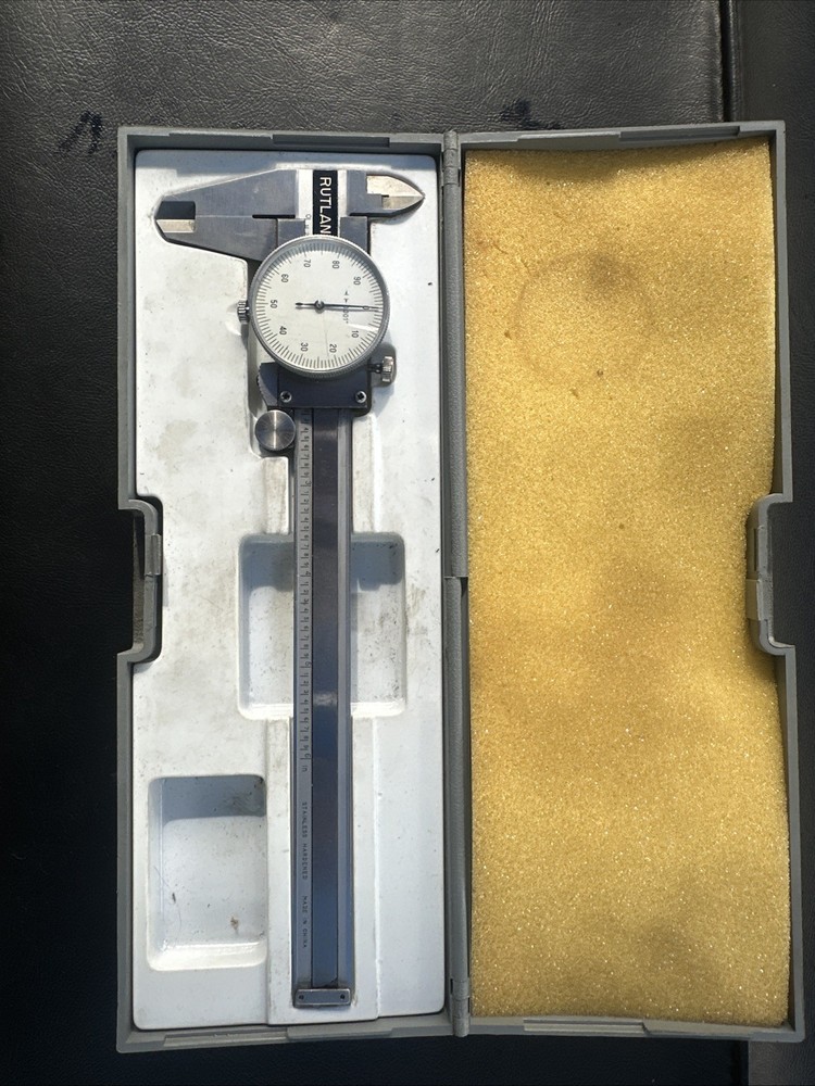 Vintage Precision Measuring Tool Caliper Stainless Hardened With Plastic Case