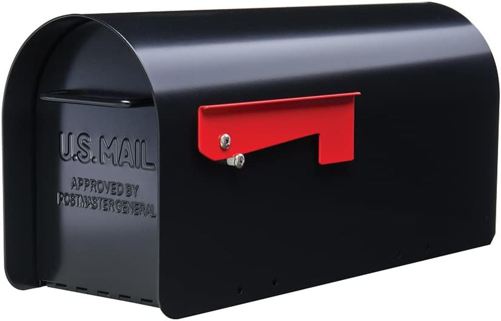 Ironside Large Black Galvanized Steel Post-Mount Mailbox - MB801BAM
