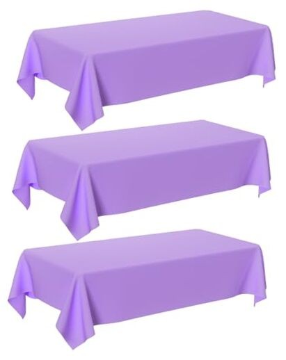 Purple Tablecloth - Pack 54" × 108" Rectangle Disposable 3 Light Purple