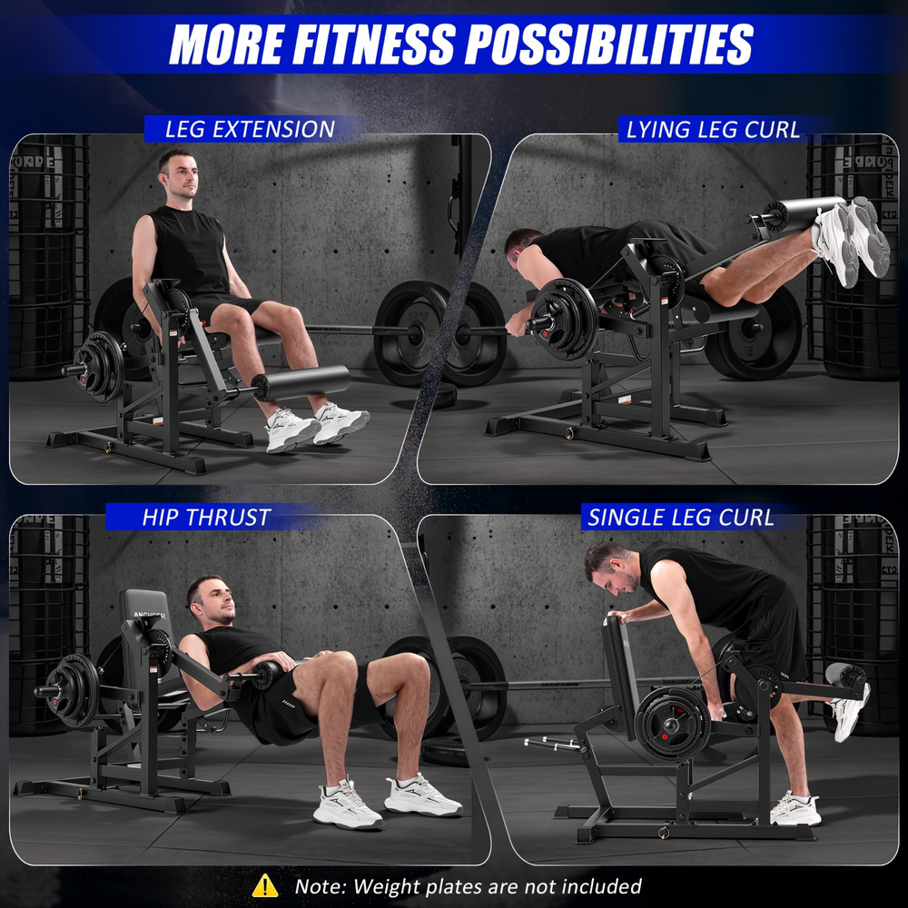 Fitness Adjustable Leg Extension &Curl Machine with Cable System 700LBS Capacity