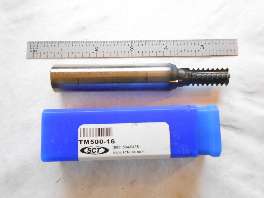 NEW SCT USA 5/8-16 TPI, INTERNAL & EXTERNAL 4 FL. SOLID CARBIDE HEAD THREAD MILL
