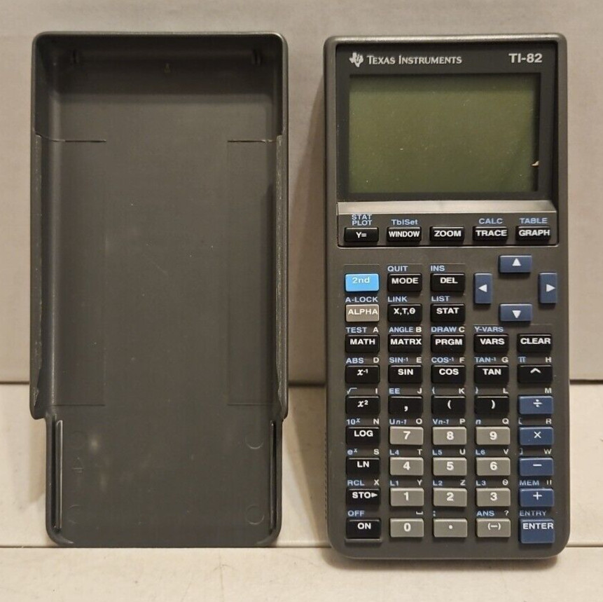 Texas Instruments TI82 Graphing Calculator With Case - Tested & Works