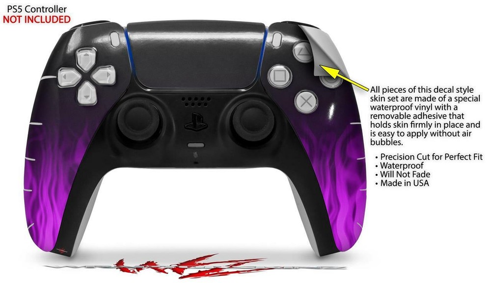 Skin Sony PS5 Controller Fire Purple
