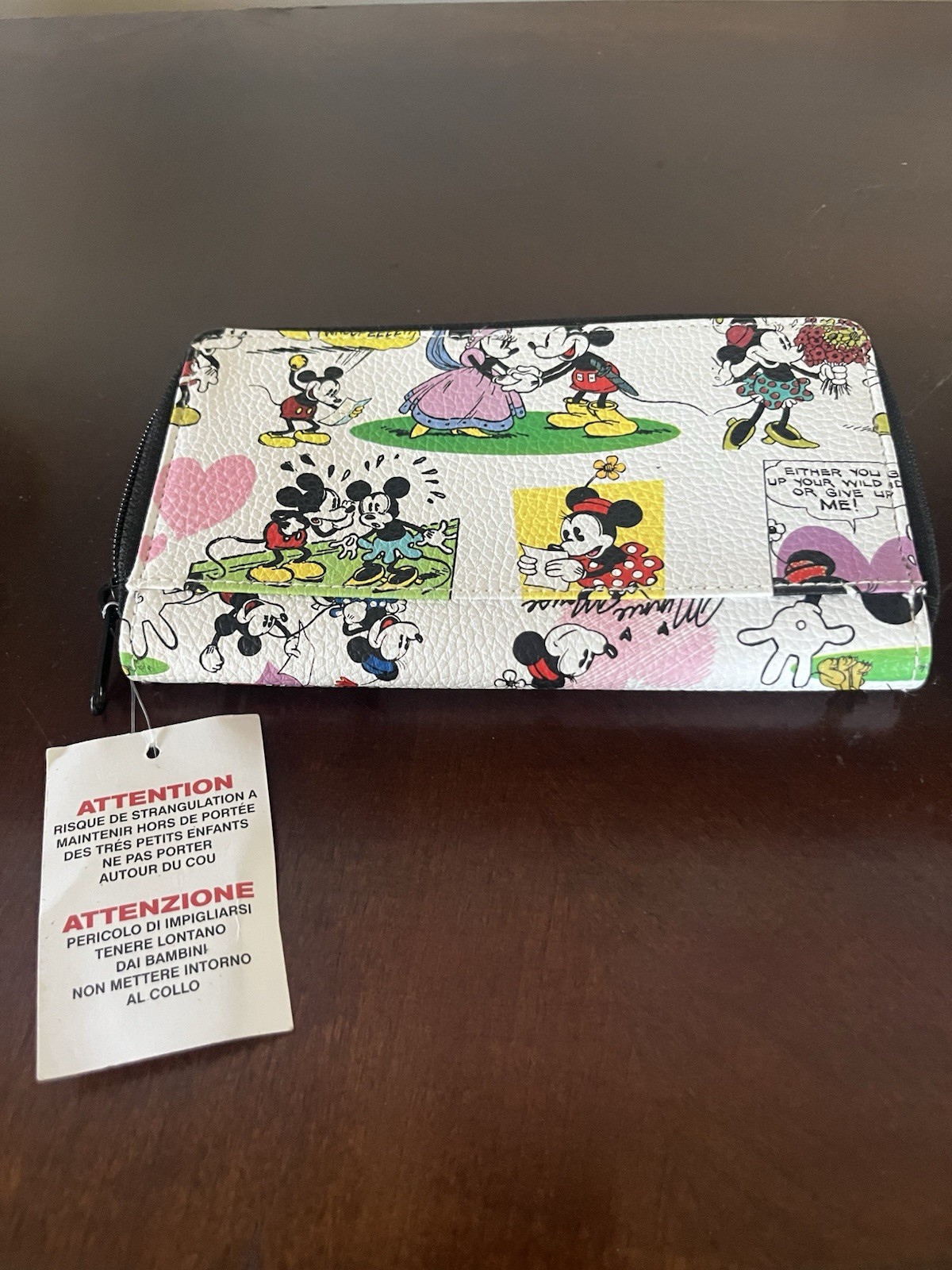 Disney Parks Retro 4 Pocket Zip Around Wallet NWT Very Nice Great Gift Item Perf