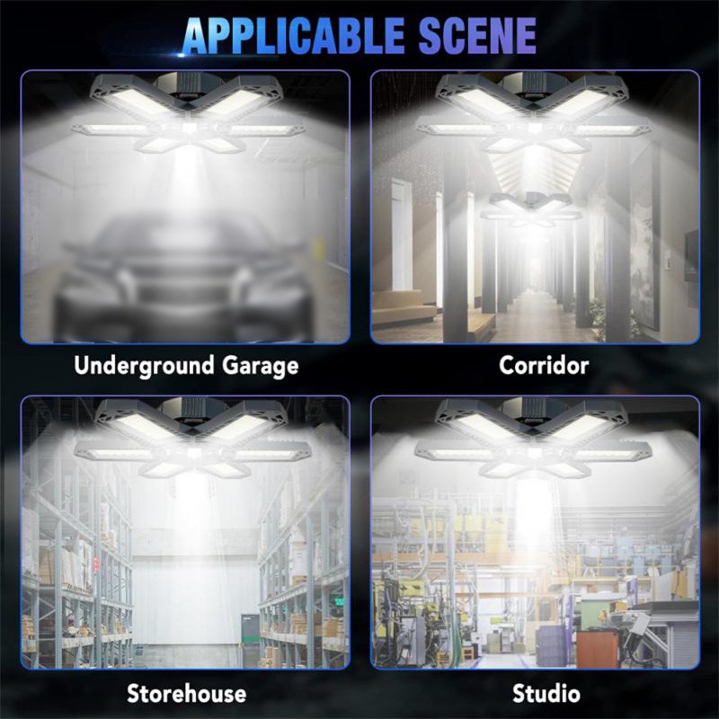 1200000LM LED Garage Light Super Bright Work Shop Ceiling Light Deformable Bulb