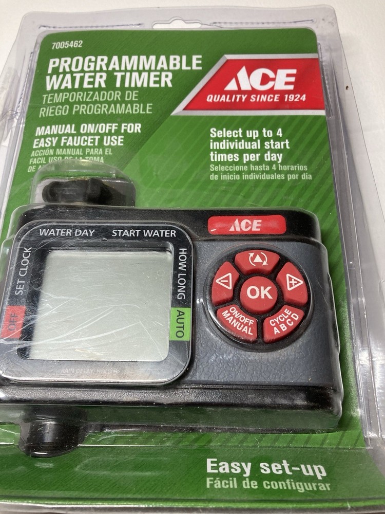 ACE Single Zone Programmable Water Timer  (7005462)  Manual On/Off NEW