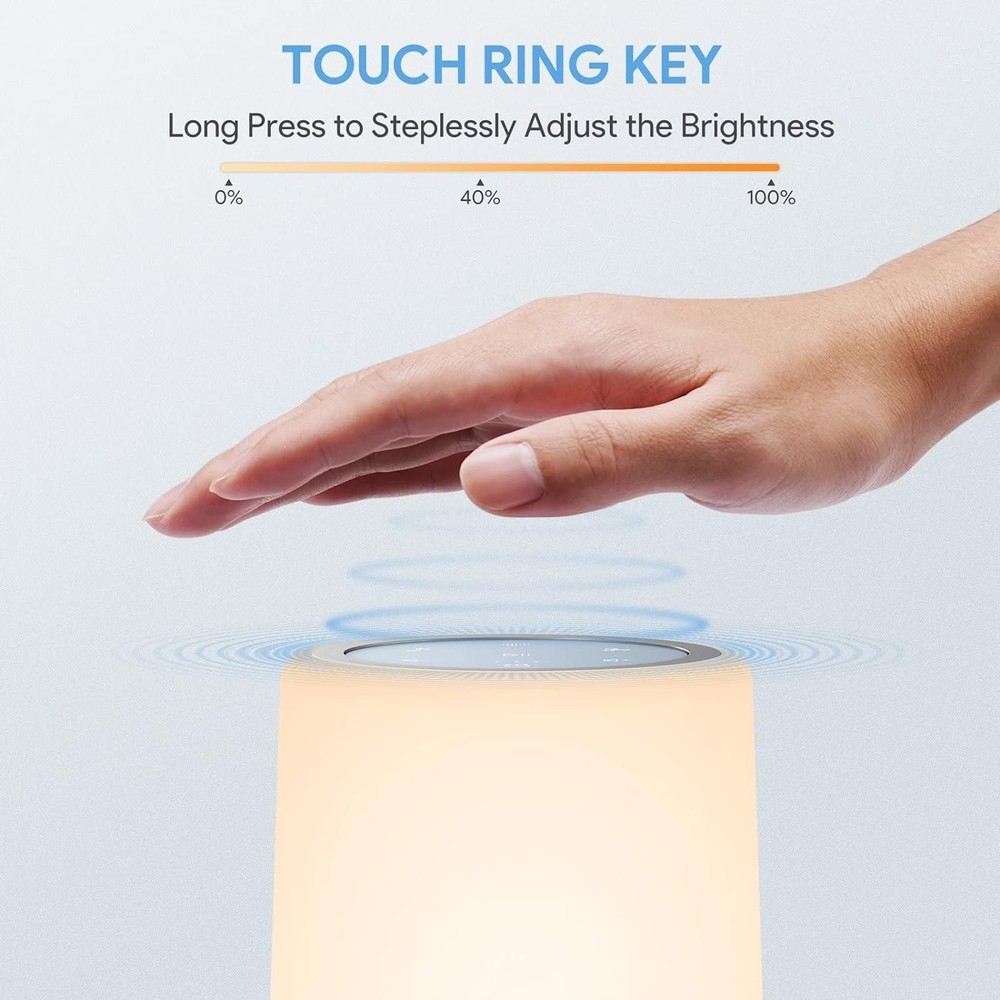 Table Lamp Odec Touch Sensor Bedside Lamp With White Noise & Changing Dimma