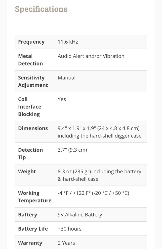 Nokta Pointer Waterproof Pinpointer Metal Detector, 11.6 kHz Frequency