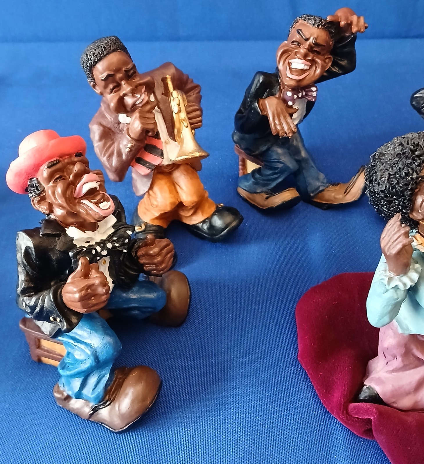 Rare SHUDEHILL Vintage HARLEM JAZZ BAND Music Figurines~Black Americana~ England