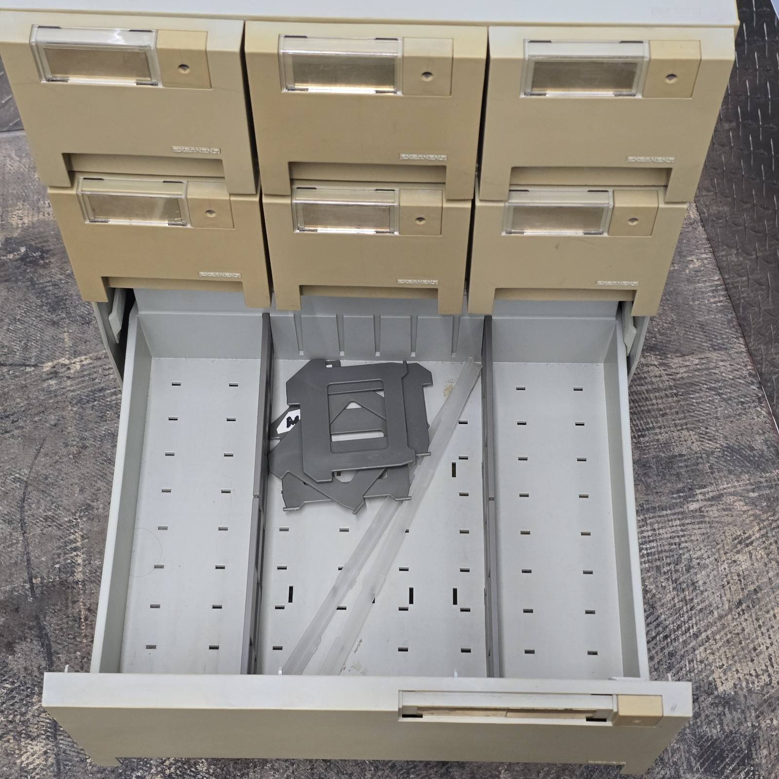 Exponent Vintage 9 Drawer Media Storage 3.5" & 5.25" Floppy Disk 1988 Italy