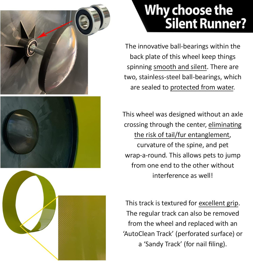 Silent Runner 12" Wide + Cage Attachment - Silent, Fast, Durable Exercise Wheel