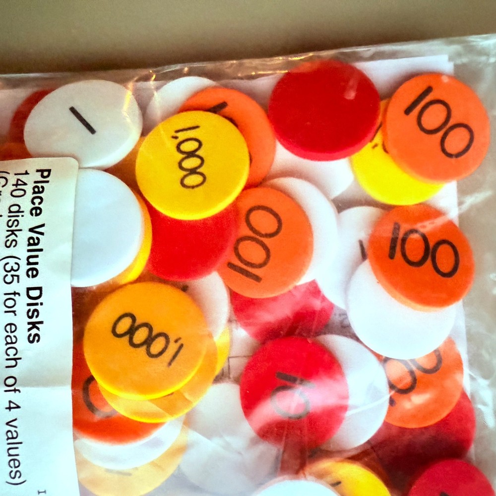 Place Value Foam Disks 140 Color-Coded Set Grades 1-4 Math Manipulative Centers