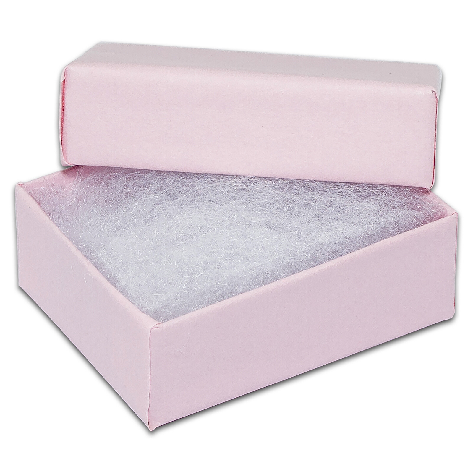 TheDisplayGuys 100-Pk Cotton Filled Cardboard Paper Jewelry Box Gift Case - Pink