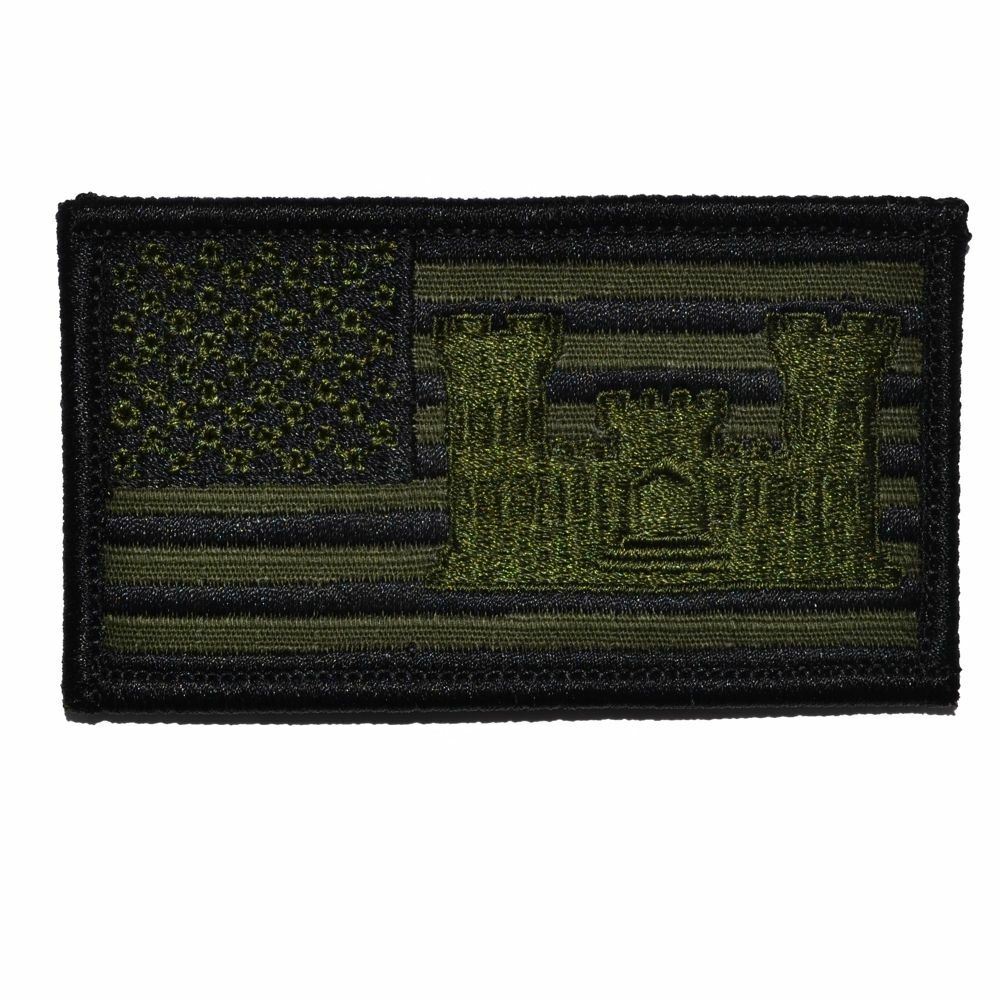 Superimposed Army Engineer Castle - 2x3.5 Military/ Patch Hook Backing