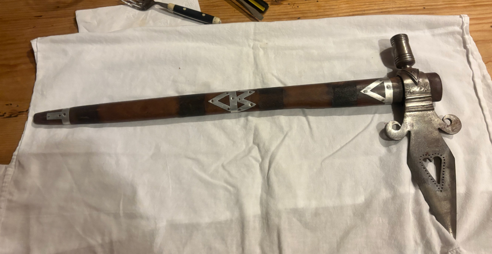 Antique vintage Native American Indian heart Trade Pipe Tomahawk Navajo Axe