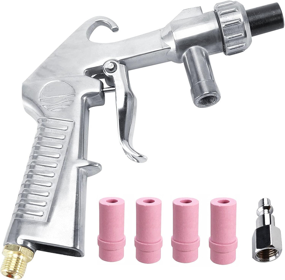 Sandblaster Kit Abrasive Sand Blasting Gun Spray Gun Rust Remove with Air Quick