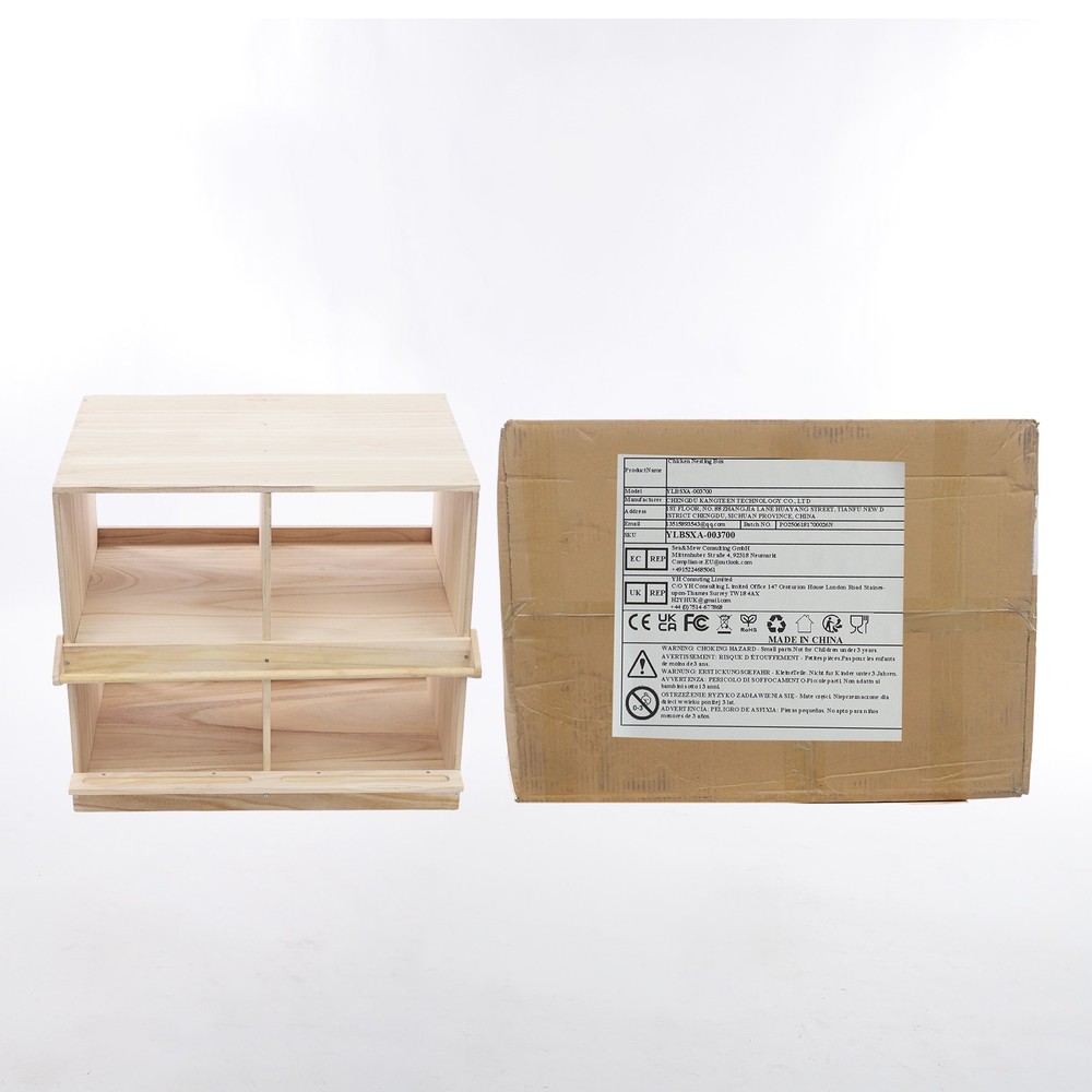 Chicken Nesting Box 4 Compartment Wooden Nesting Boxes for Chickens with Perches