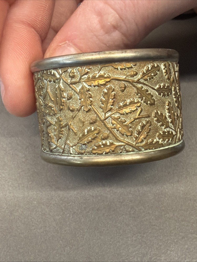 Antique Leaf Napkin Ring Marked 6 B60