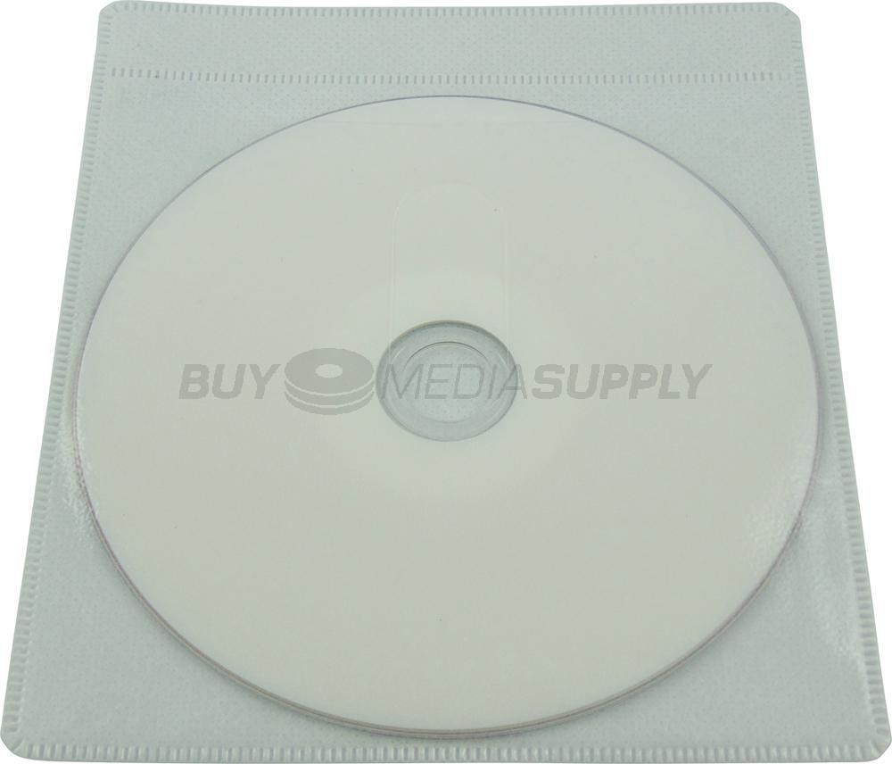 Non woven White Plastic Sleeve CD/DVD Double-sided Lot
