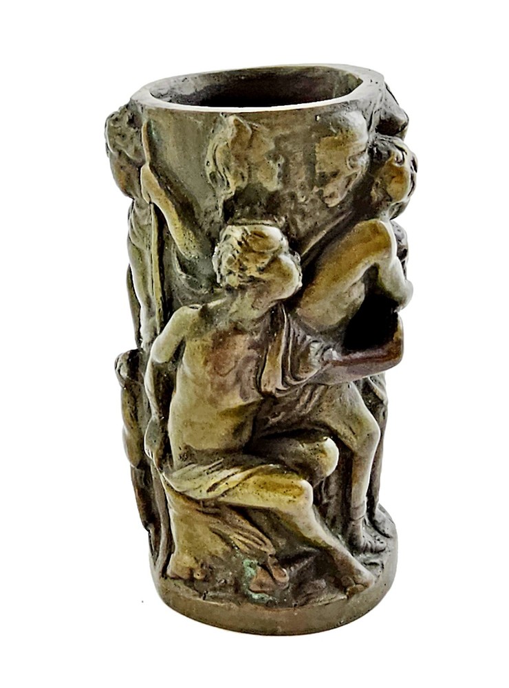 Solid Bronze Figural Greek Vase - Small Bronze Vase
