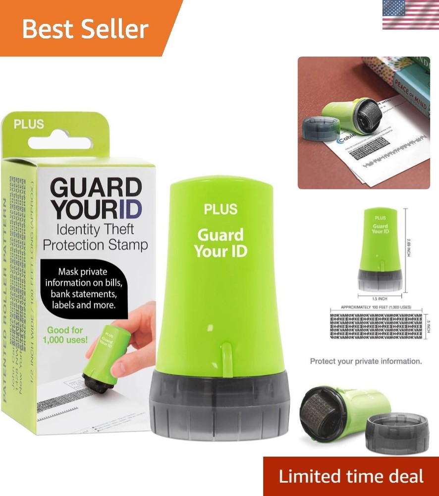 Plus Advanced Roller Stamp for Identity Theft Prevention - Compact & Effective