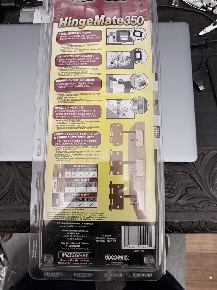 Hinge Mate 350 - Complete Kit for Installing Hinges and Latch. Unopened Box