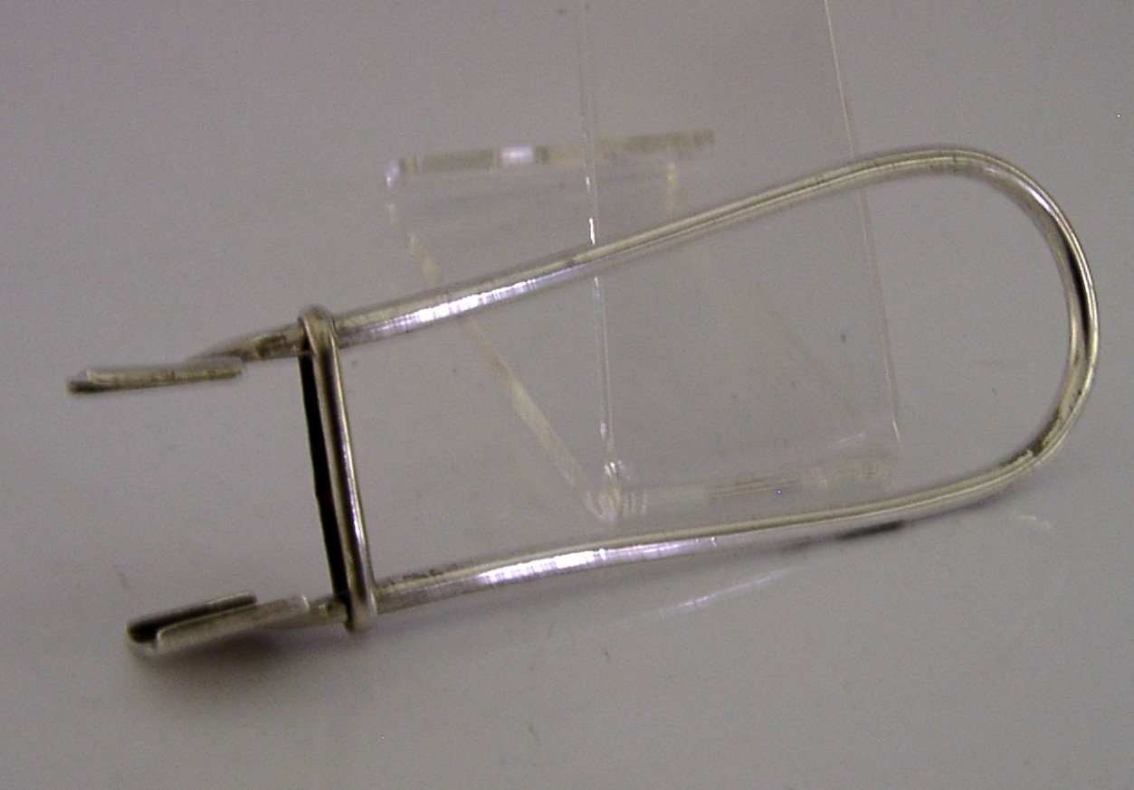 UNUSUAL STERLING SILVER SEALING WAX HOLDING TONGS 1900 ANTIQUE DESK ITEM