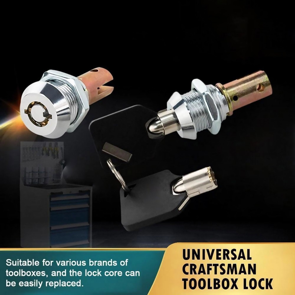 Cabinet Lock Component with Keys Replacement For Tool Boxes Chests Drawers