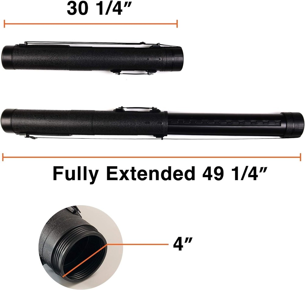 2‑Pack Extendable Poster Tubes 30¼” - 49¼" with Shoulder Strap - NEW