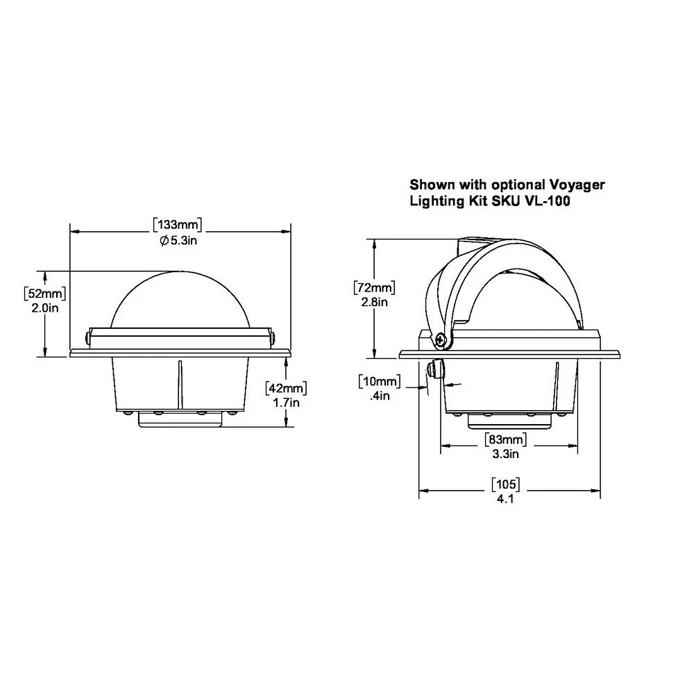 Ritchie Ru-90 Voyager Compass - Flush Mount Black